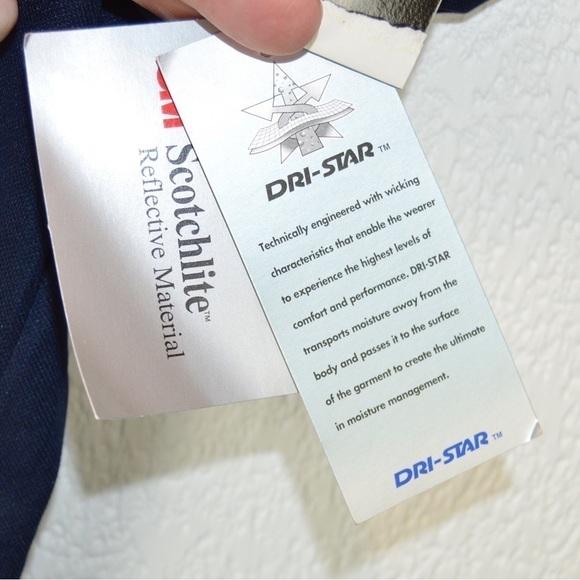 STARTER Dri-Star Reflective Tee, 100% Polyester, Size XL - Navy FLAWS NEW - Picture 2 of 11